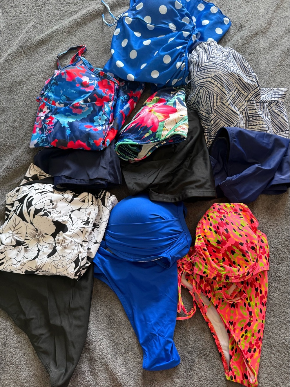Mixed Women's Swimsuit Bundle - Bright Blue, Floral & Pink Prints
